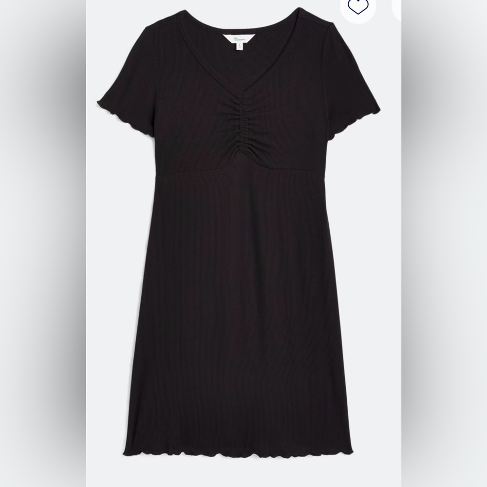 The Commons Girls Ribbed Black Dress - Size L